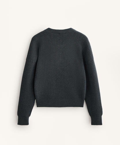 Structured knit zip-through jacket