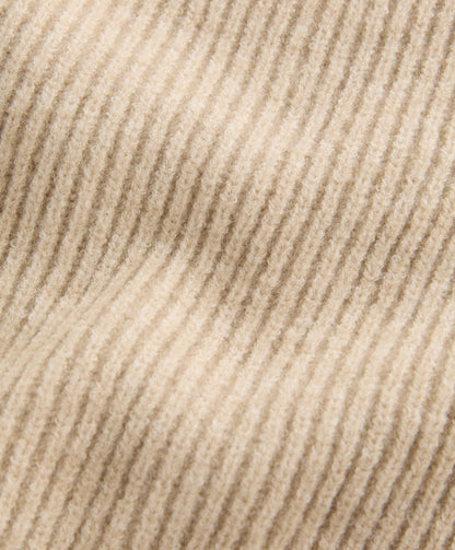 Crop high neck rib knit jacket