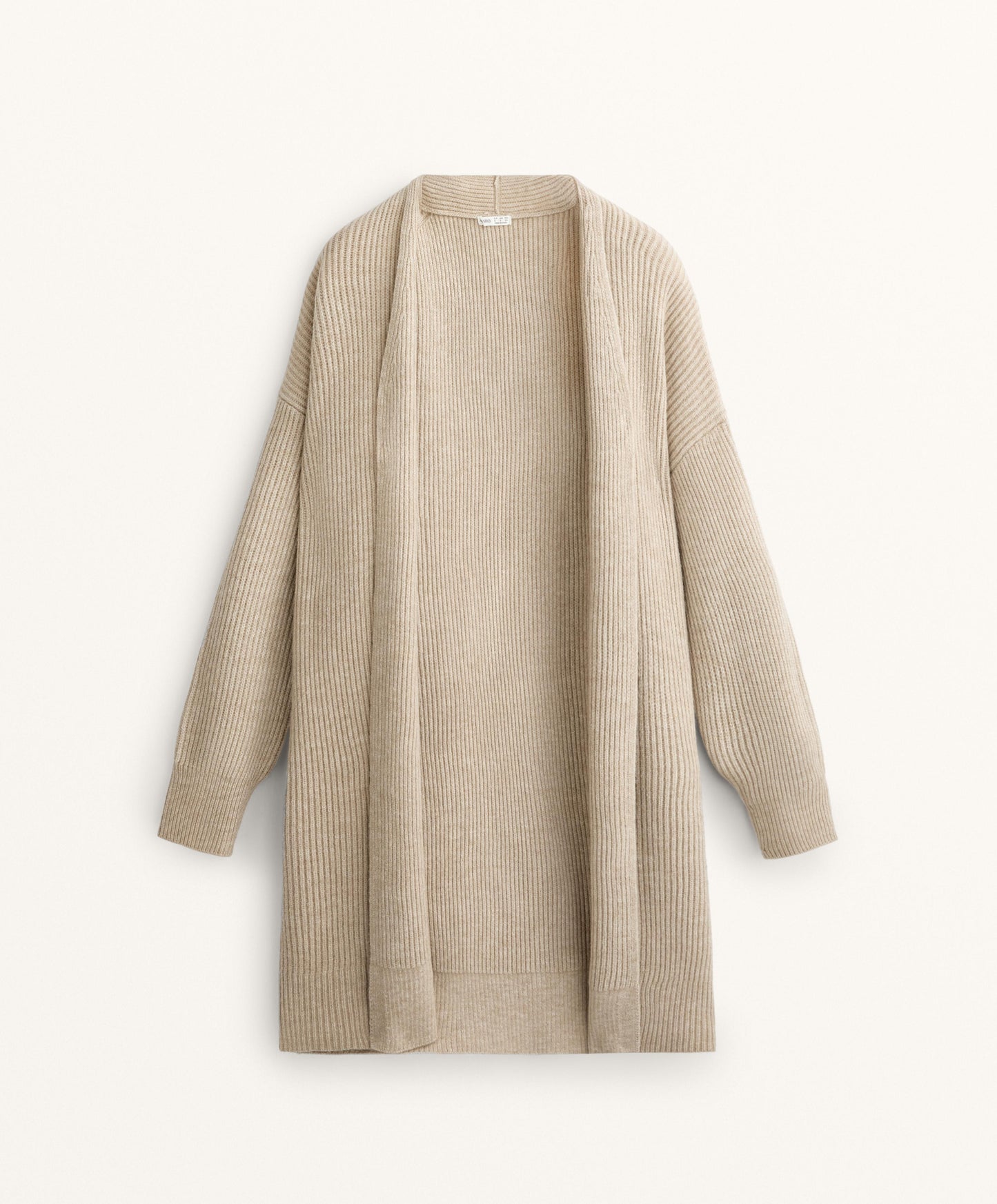 Long ribbed knit cardigan