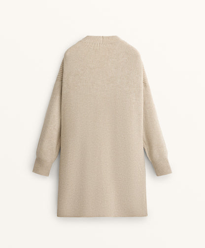 Long ribbed knit cardigan