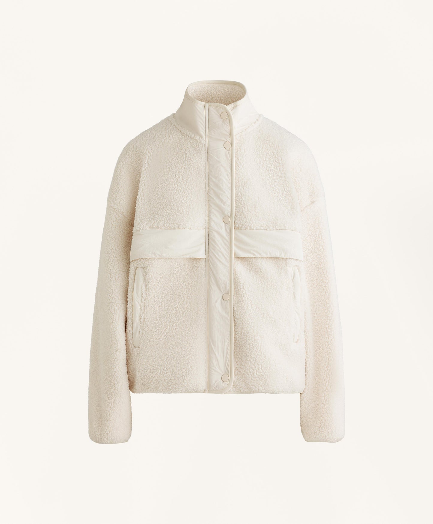 Light faux-shearling bomber jacket