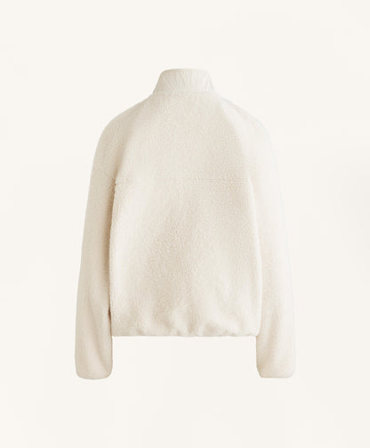 Light faux-shearling bomber jacket