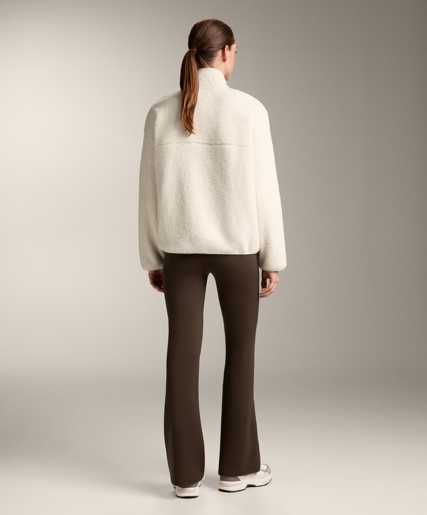 Light faux-shearling bomber jacket