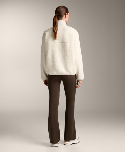 Light faux-shearling bomber jacket