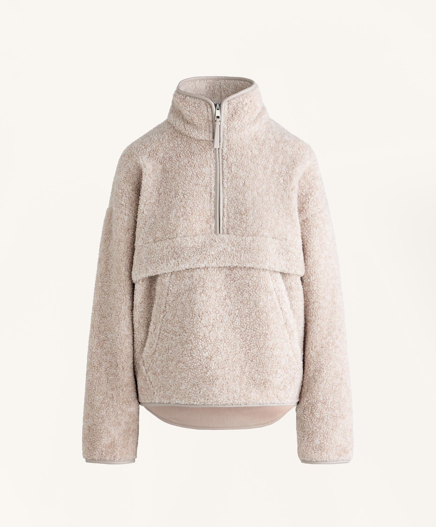 Faux-shearling sweatshirt with front pocket