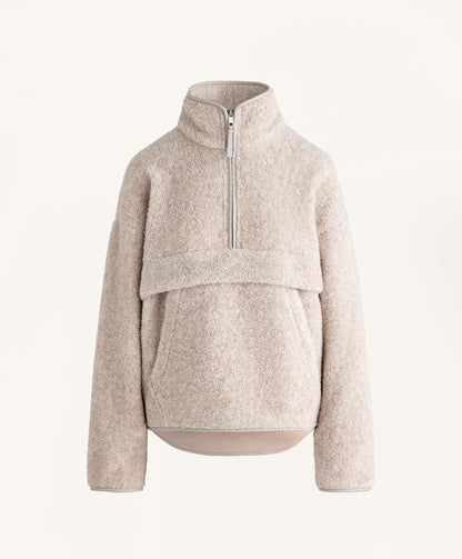Faux-shearling sweatshirt with front pocket