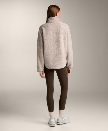 Faux-shearling sweatshirt with front pocket