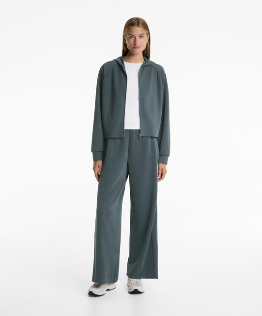 Rib 29% modal hooded jacket