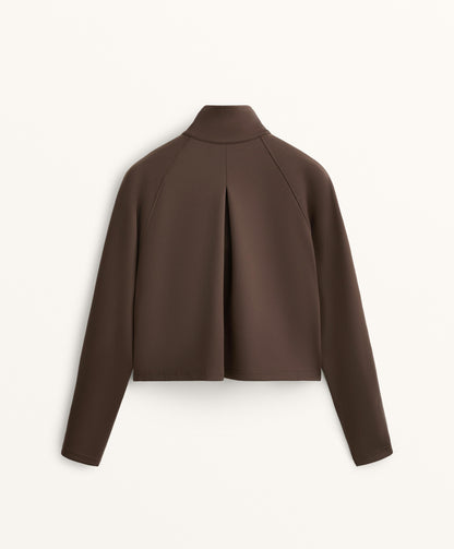 Neoprene-effect jacket with pockets
