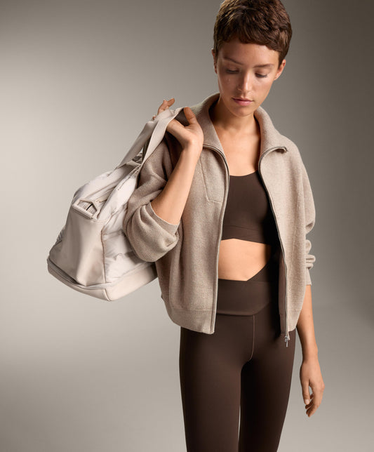 Rib collar knit jacket