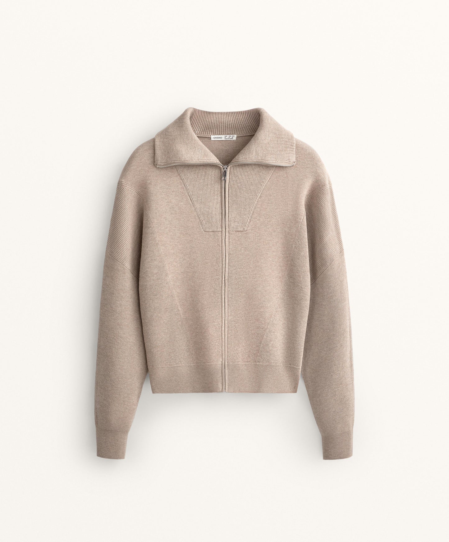 Rib collar knit jacket