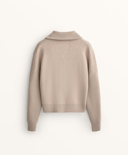 Rib collar knit jacket
