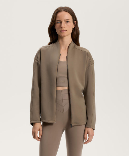 Neoprene-effect jacket with belt