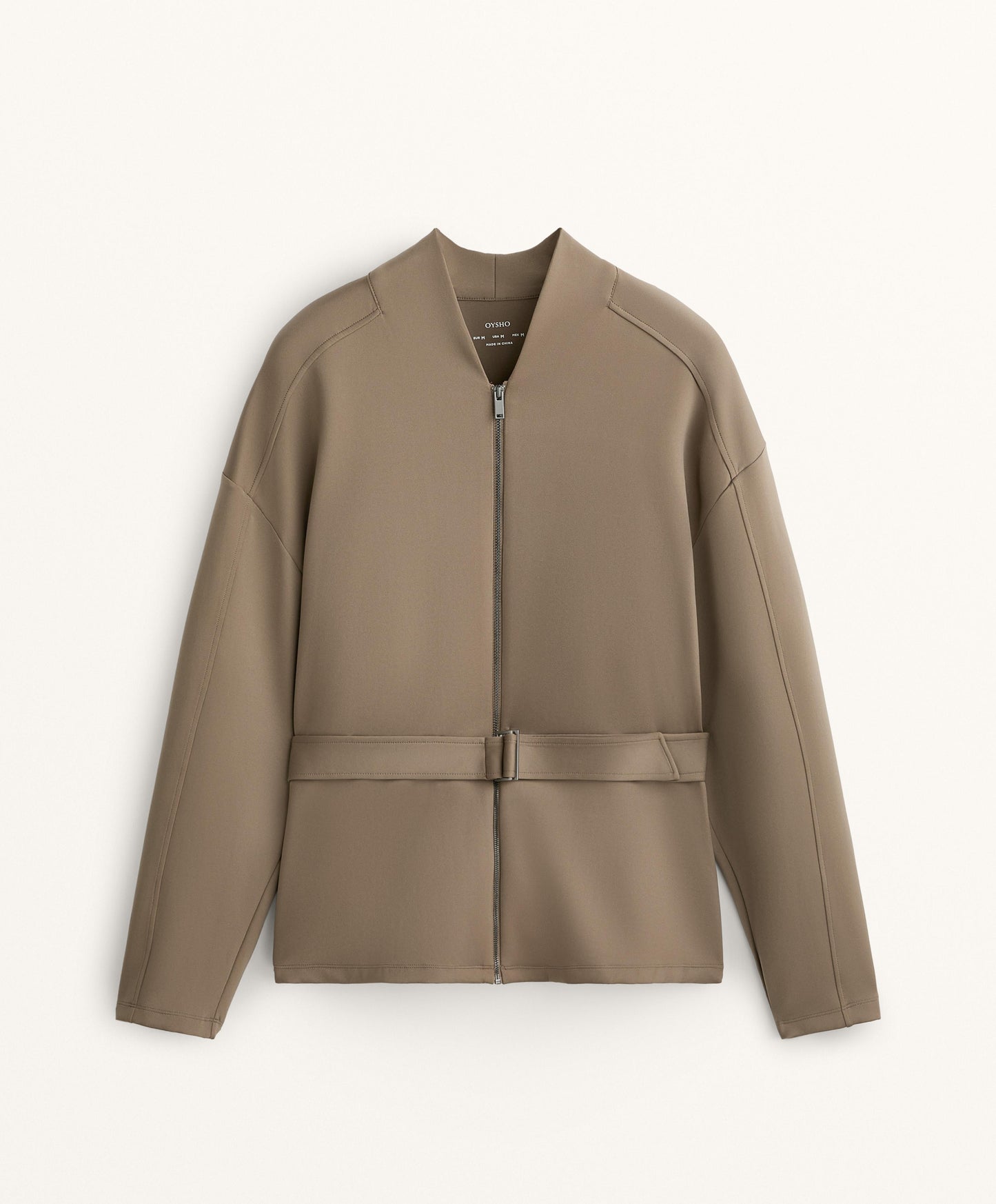 Neoprene-effect jacket with belt