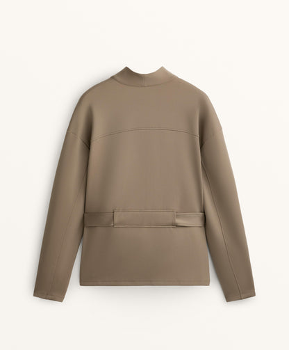 Neoprene-effect jacket with belt