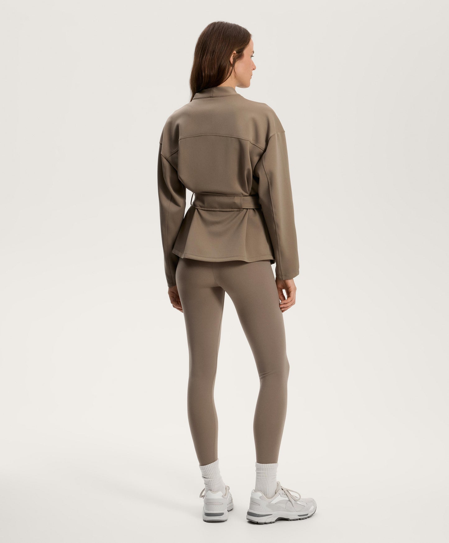 Neoprene-effect jacket with belt