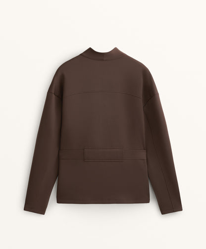 Neoprene-effect jacket with belt