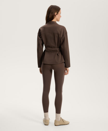 Neoprene-effect jacket with belt