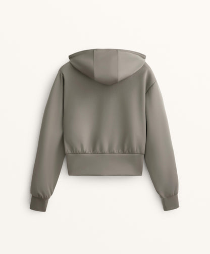 Neoprene Effect Hooded Jacket