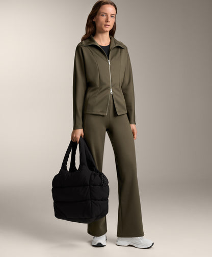 Double zip neoprene-effect jacket