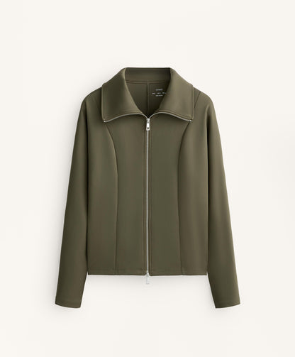 Double zip neoprene-effect jacket