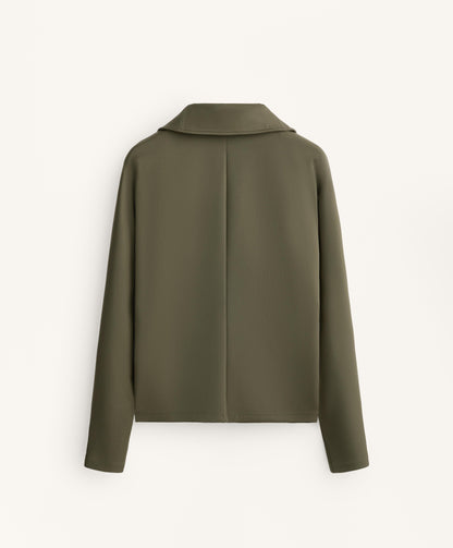 Double zip neoprene-effect jacket