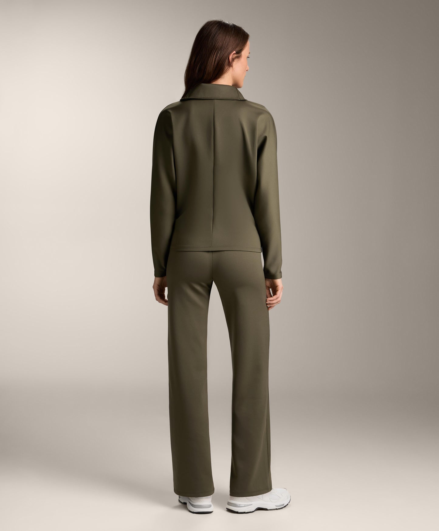 Double zip neoprene-effect jacket