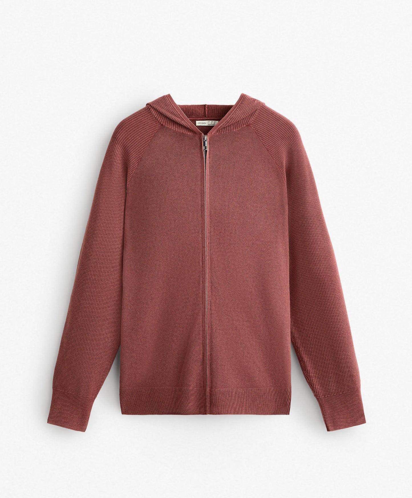 Long hooded knit jacket