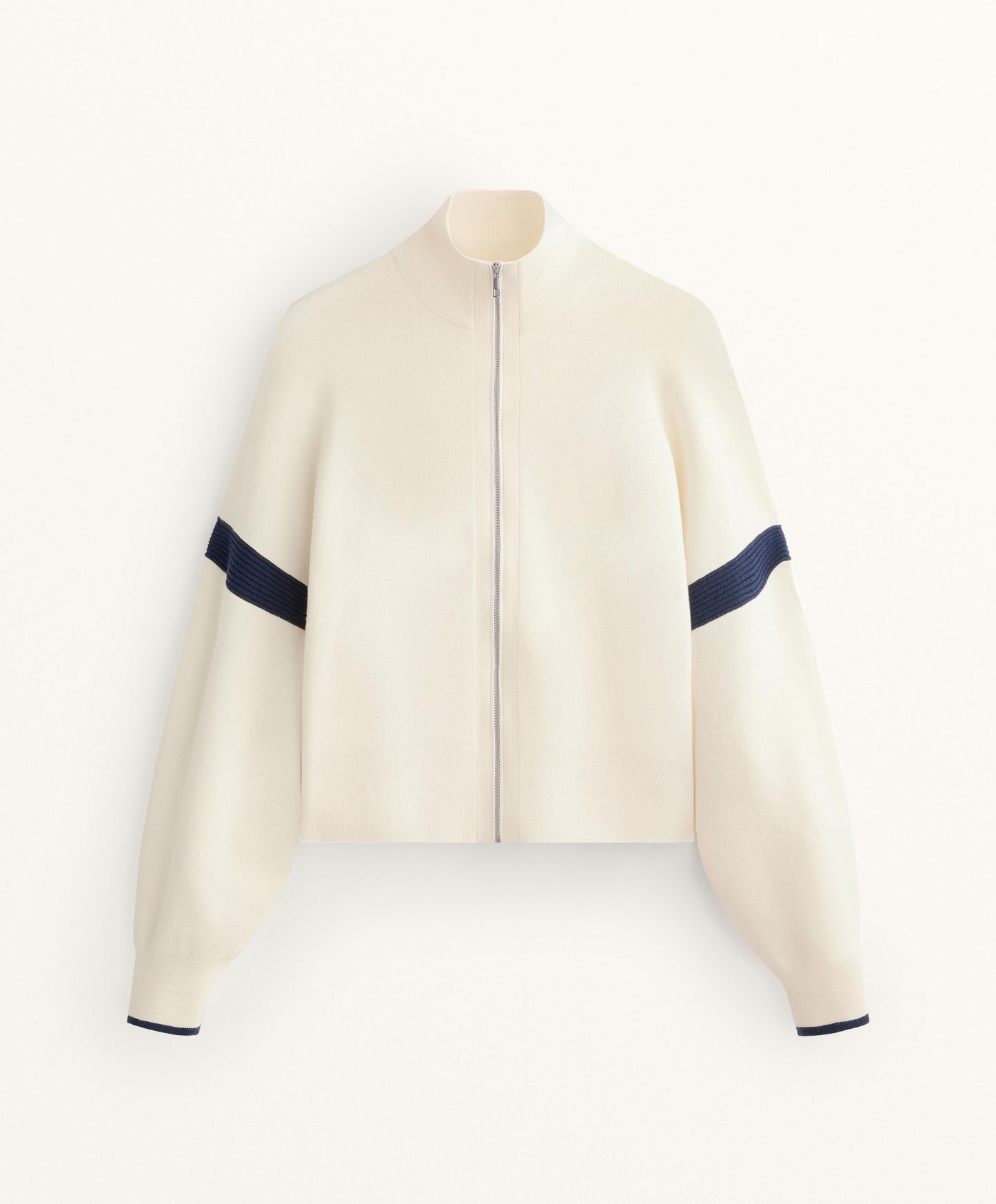 Contrast sleeve knit jacket