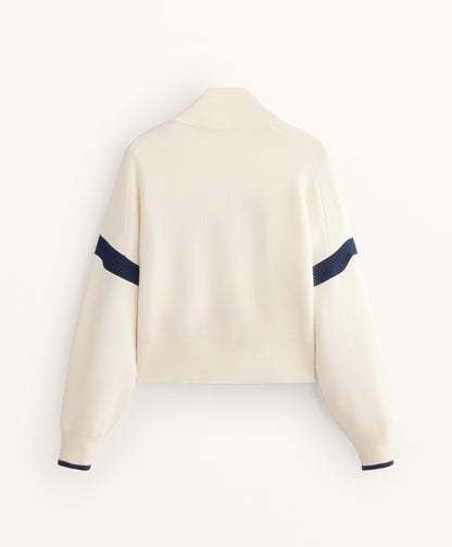 Contrast sleeve knit jacket