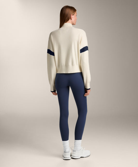 Contrast sleeve knit jacket