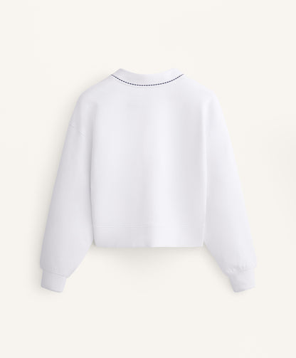 Cotton blend heavy weight piqu¨¦ cardigan
