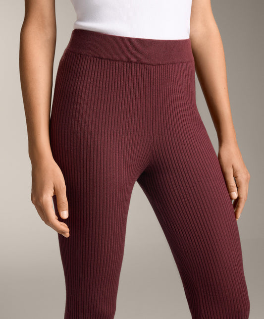 Flare rib knit trousers