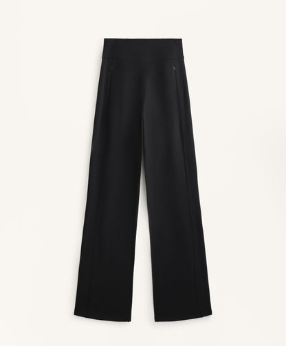 High-rise warm straight-leg trousers