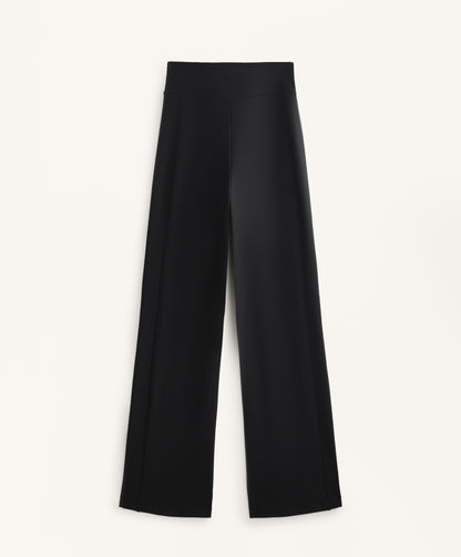 High-rise warm straight-leg trousers