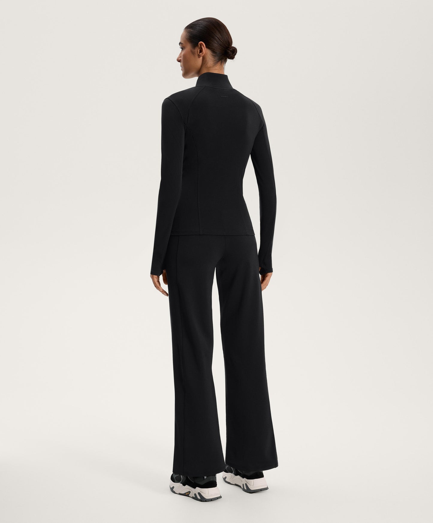 High-rise warm straight-leg trousers