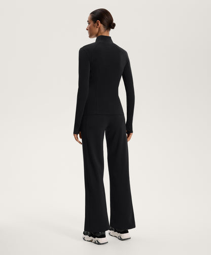 High-rise warm straight-leg trousers