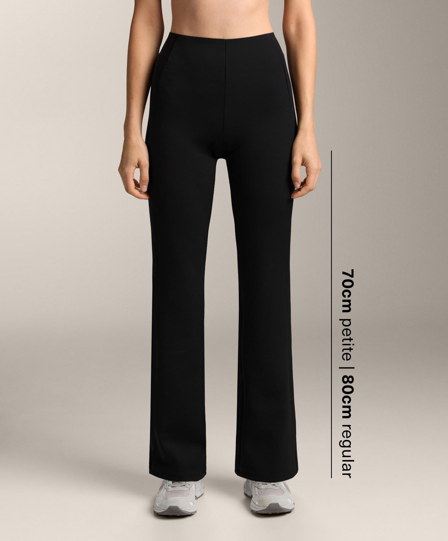 Neoprene-effect high-rise flare trousers