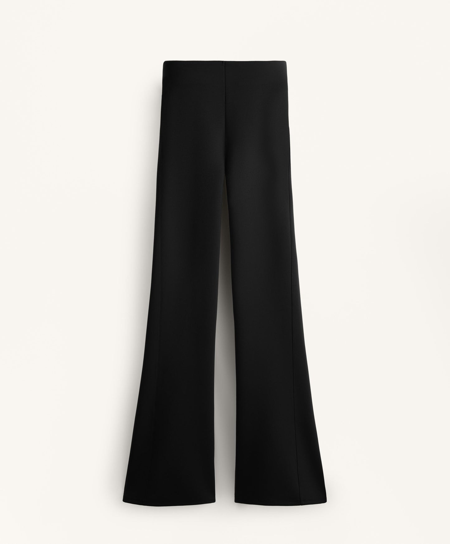 Neoprene-effect high-rise flare trousers