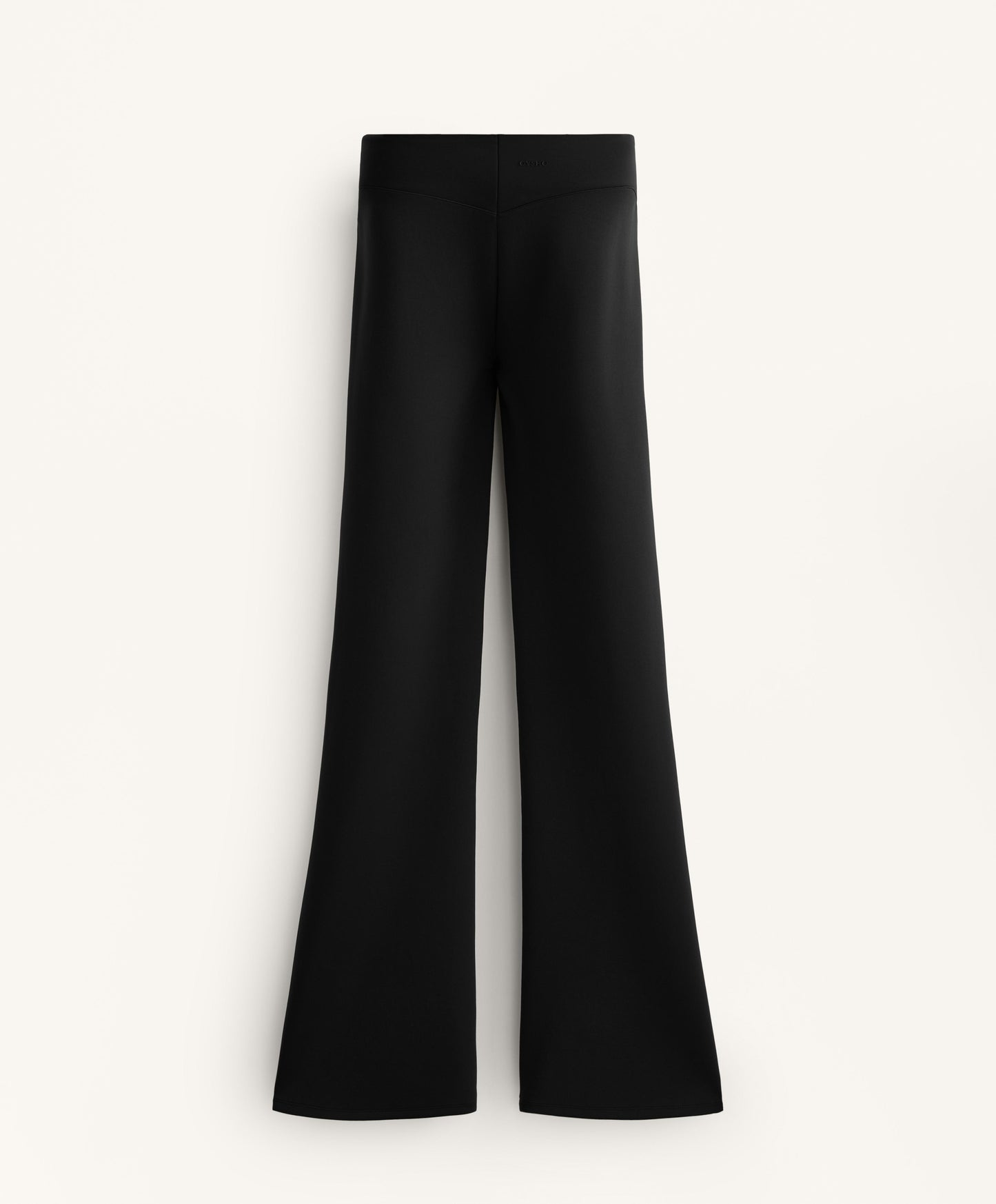 Neoprene-effect high-rise flare trousers