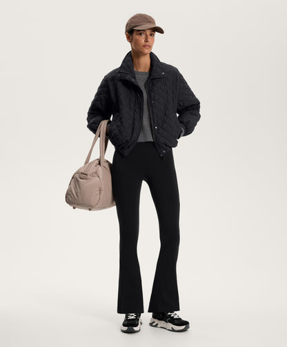 High rise warm flare trousers with pockets