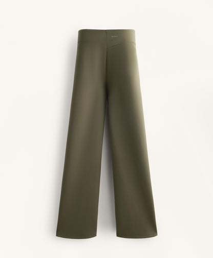 Neoprene-effect straight-leg trousers
