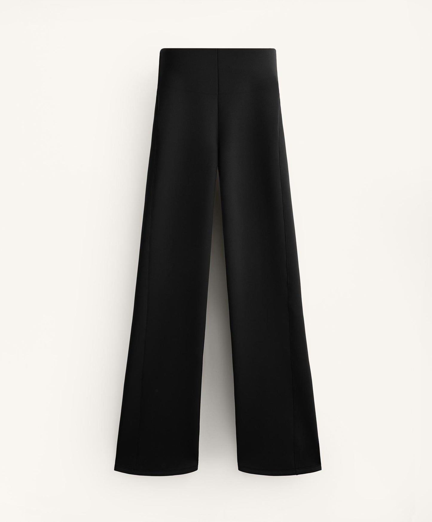 Neoprene-effect straight-leg trousers