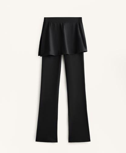 Comfortlux high-waisted flare trousers with skirt