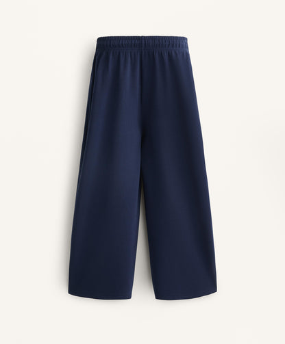 Soft-touch wide-leg crop trousers with modal