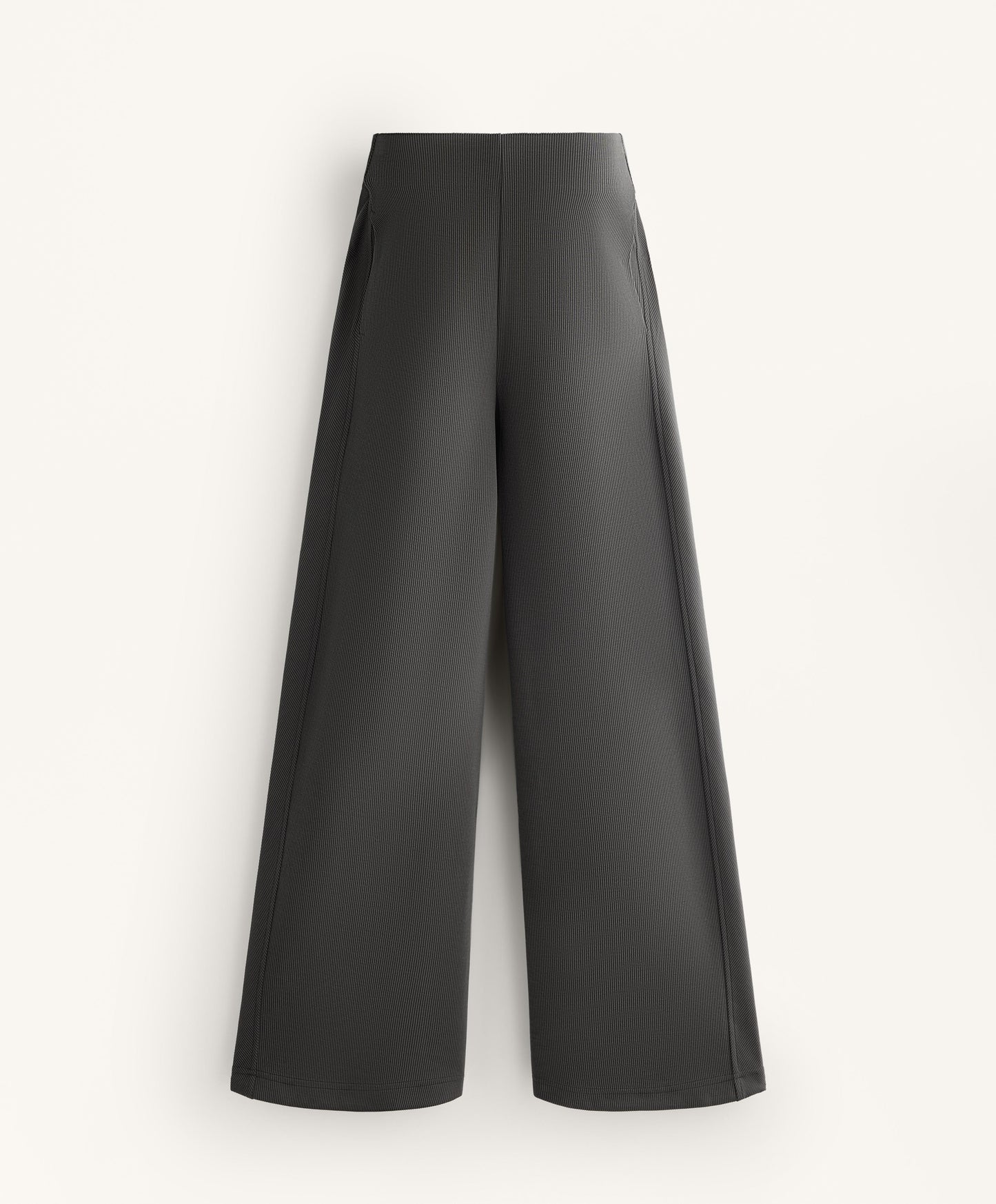 High-waisted wide-leg rib trousers 29% modal