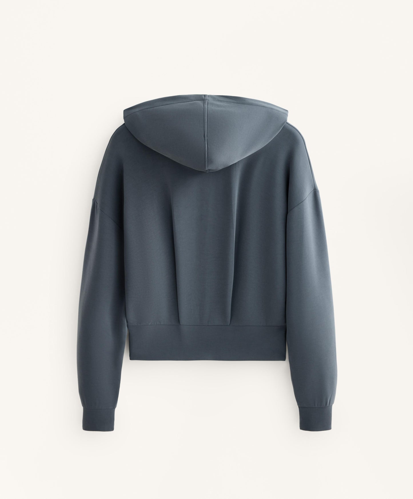 Crop hooded sweatshirt with fitted waist and soft-touch modal