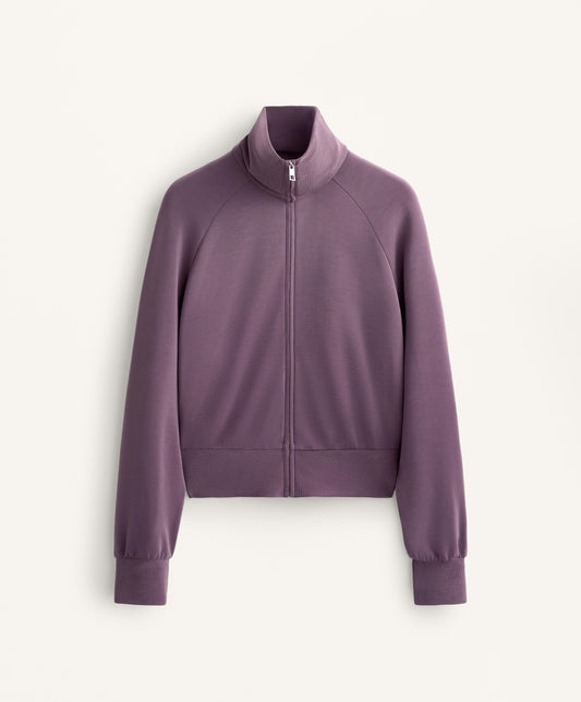 High neck fitted waist jacket with soft-feel modal