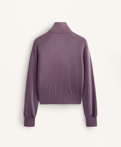 High neck fitted waist jacket with soft-feel modal