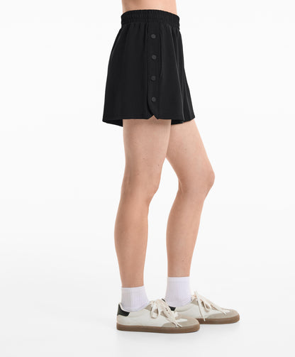 Soft-touch modal shorts with side buttons